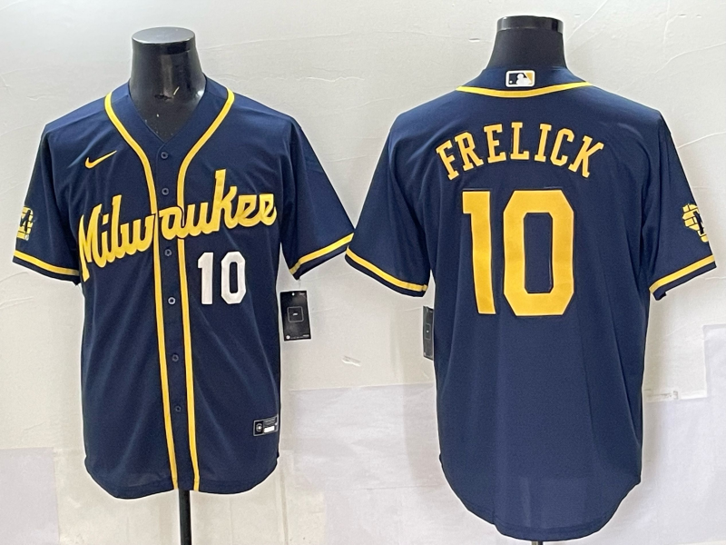Men Milwaukee Brewers #10 Frelick blue MLB 2025 Nike Jersey 032